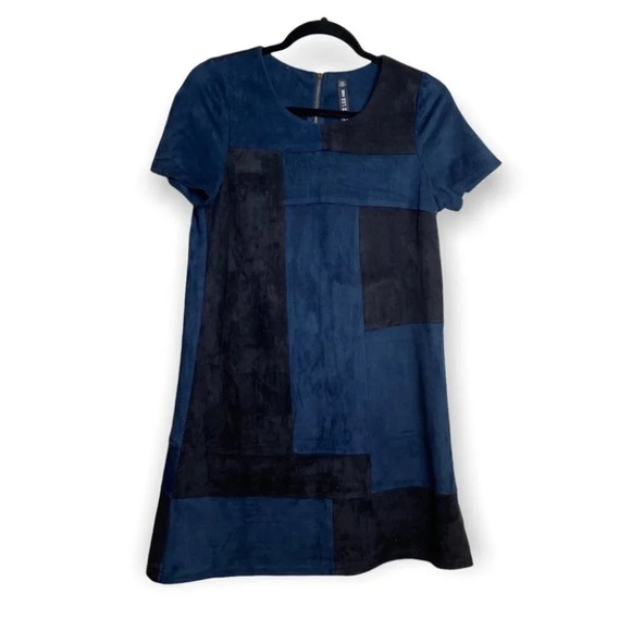 Lord & Taylor Design Lab Faux Suede Patchwork Sheath Dress - Picture 1 of 6